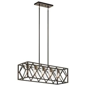 Kichler 82317 Solander 5-Light Linear Pendant Light Olde Bronze Brass NIB